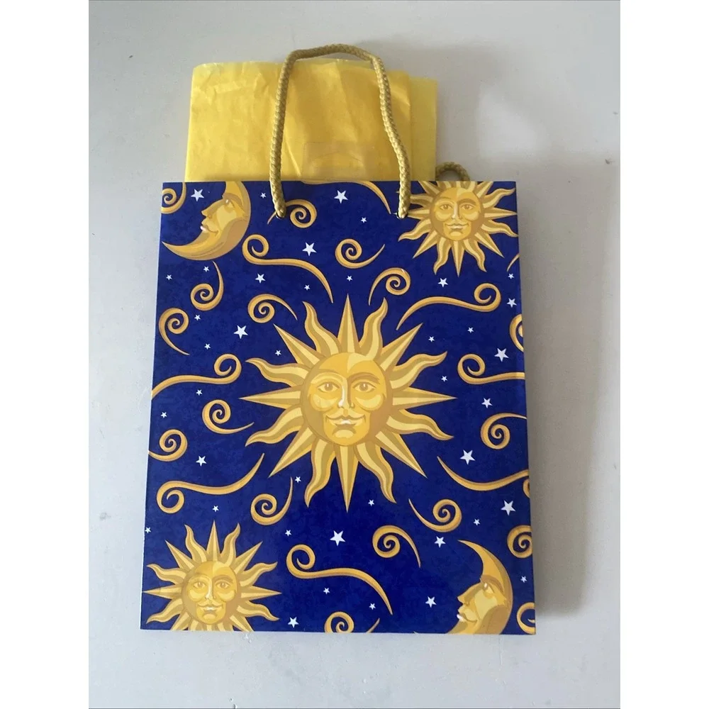 Vintage Gift Bag Celestial Sun Moon Stars Y2K Boho Whimsigoth